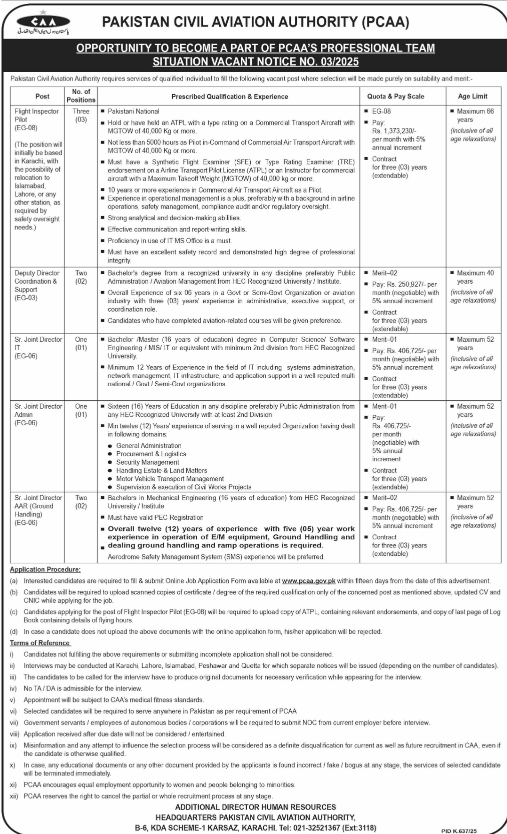 PAKISTAN CIVIL AVIATION AUTHORITY (PCAA)